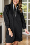 Robe mini zippée texturée classique Robe longue tendance pour femmes Robe moderne