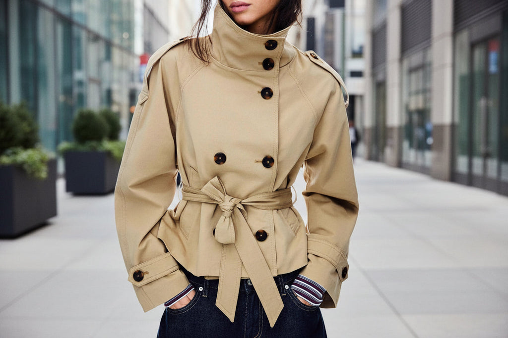 Trench-coat lacé à la taille pour femme