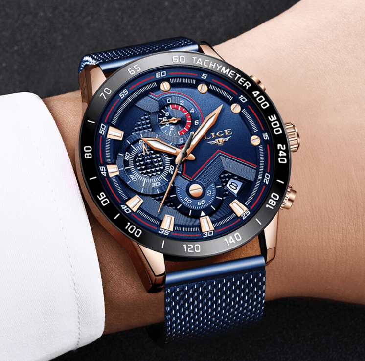 Montre Sport Étanche Homme Avec Bracelet En Acier Inoxydable Design Unique Cadeau Idéal Pour Votre Homme