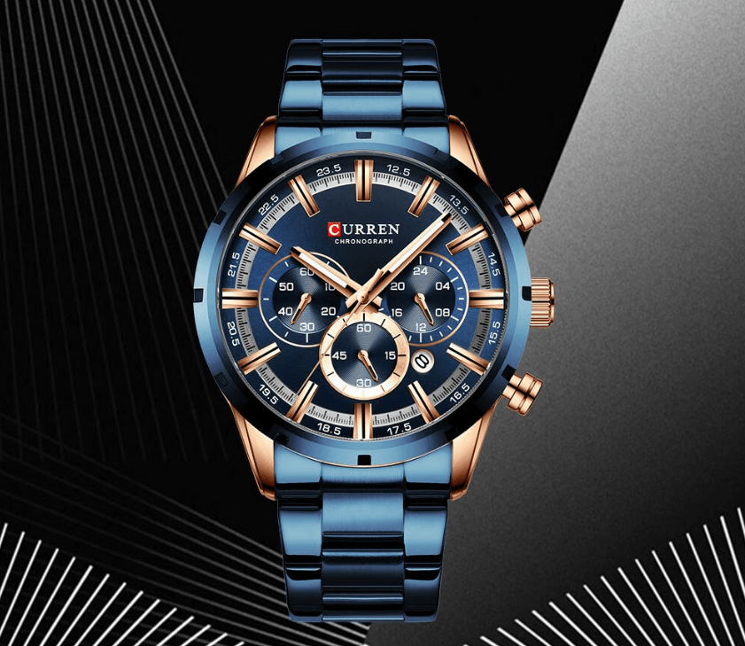 Montre de sport étanche en acier inoxydable pour homme avec chronomètre et affichage de la date spécial, design unique, cadeau parfait