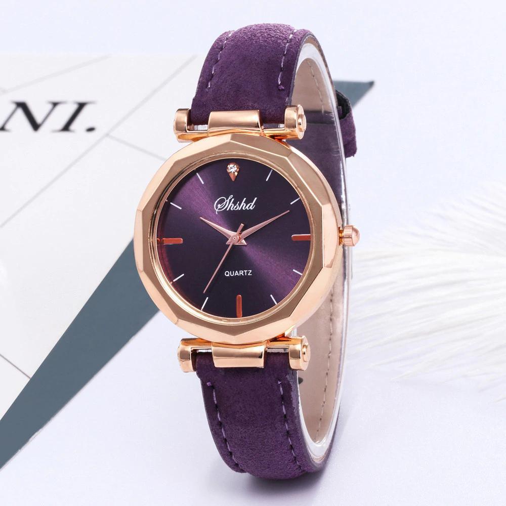 Montre Femme Strass Mode Exquis Montre Femme Cuir Décontracté Luxe Analogique Quartz Cristal Montre-bracelet Bracelet Montre Pour Femmes et Filles