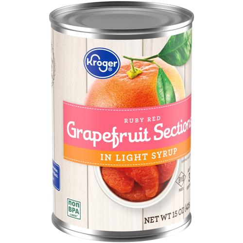 Sections de pamplemousse rouge rubis en conserve Kroger au sirop léger 425 g