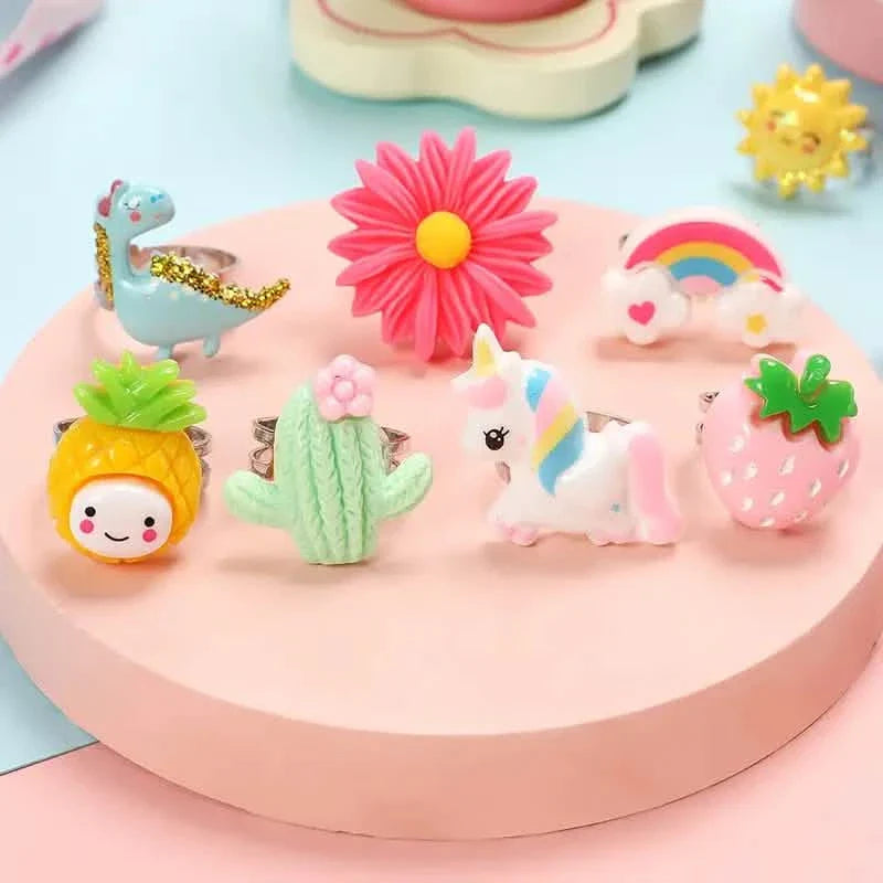 24 adorables bagues pour petite fille en forme de mouton rose