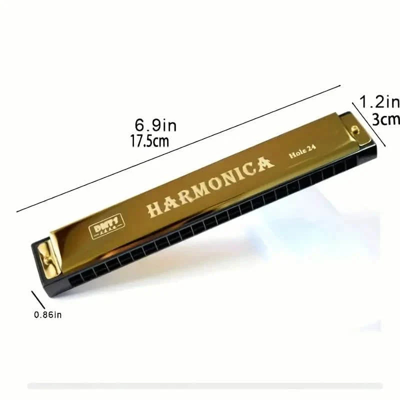 Harmonica 24 trous avec embouchure en métal
