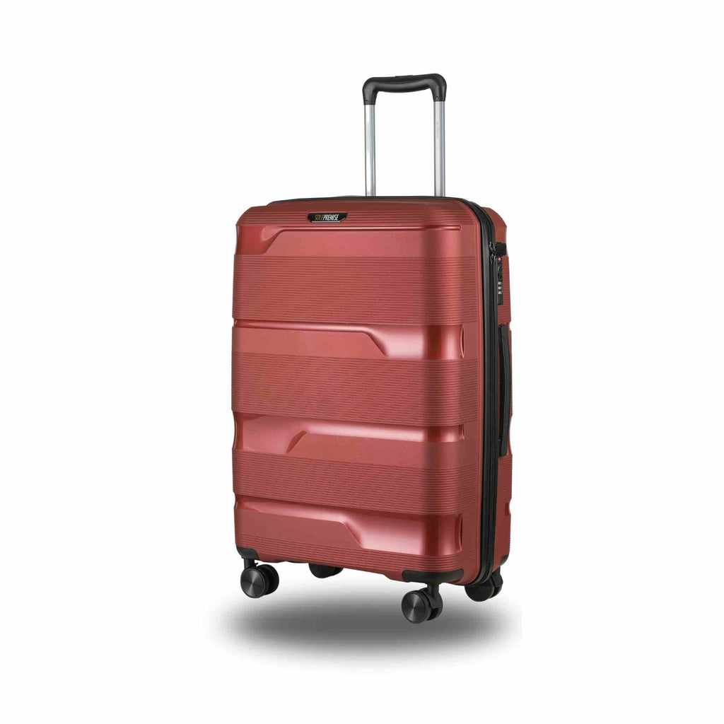 Valise rigide à roulettes rouge de 24 pouces