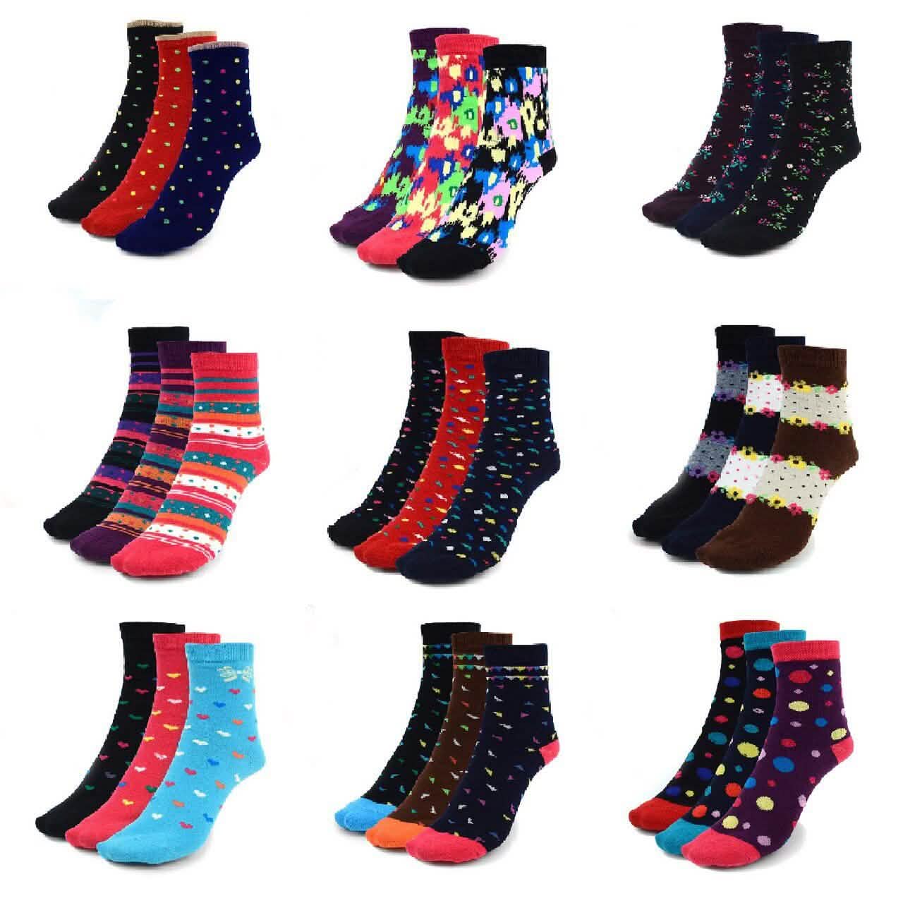 Lot de 24 : Chaussettes Femme Chaudes et Confortables Assorties