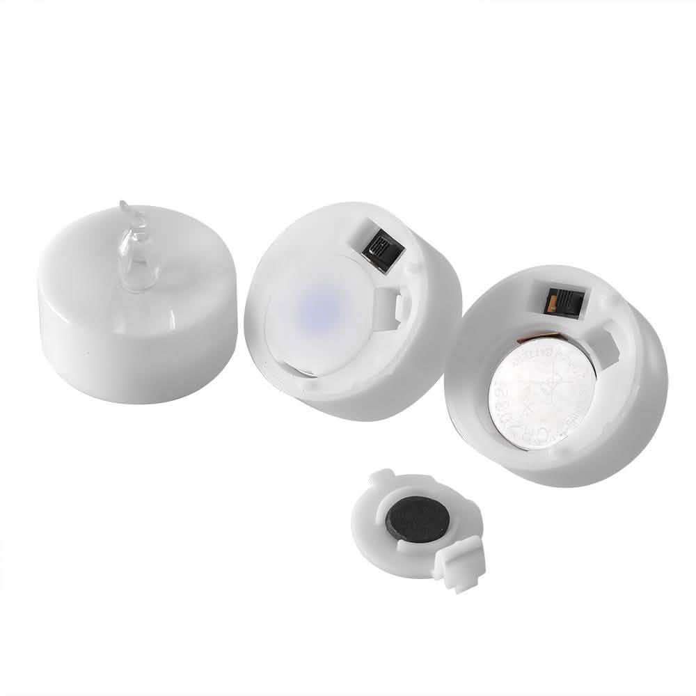 Lot de 24 : Bougies LED chauffe-plat blanches à piles, sans flamme et sans fumée, avec minuteur