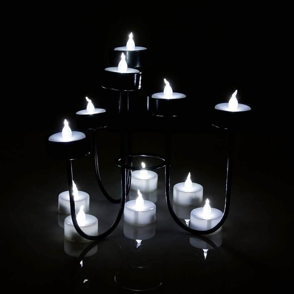 Lot de 24 : Bougies LED chauffe-plat blanches à piles, sans flamme et sans fumée, avec minuteur