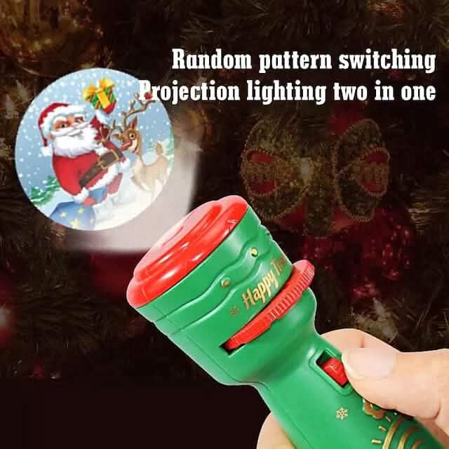 Lampe de projection de Noël 24 motifs avec lampe de poche