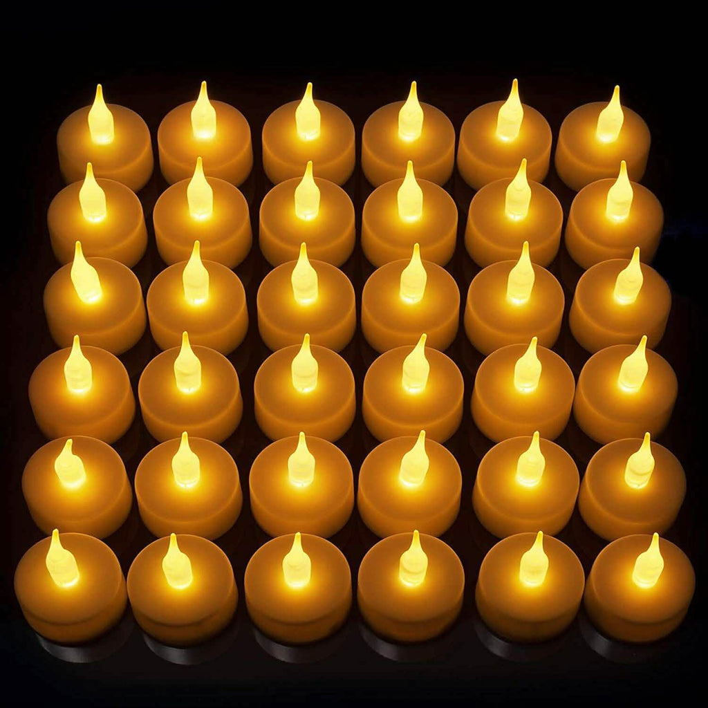 Lot de 24 bougies chauffe-plat LED sans flamme vacillantes sans fumée