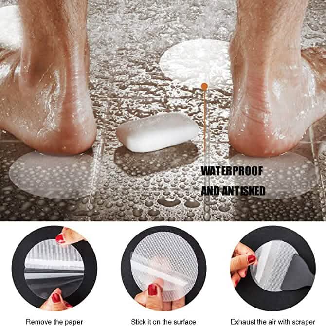 24 pièces : Autocollants antidérapants pour baignoire