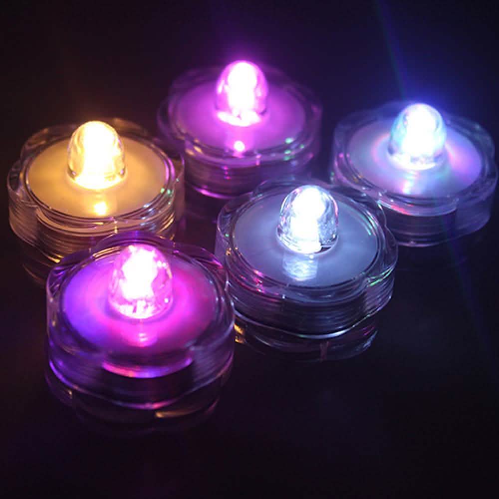 Lot de 24 : Bougie chauffe-plat submersible à LED RVB
