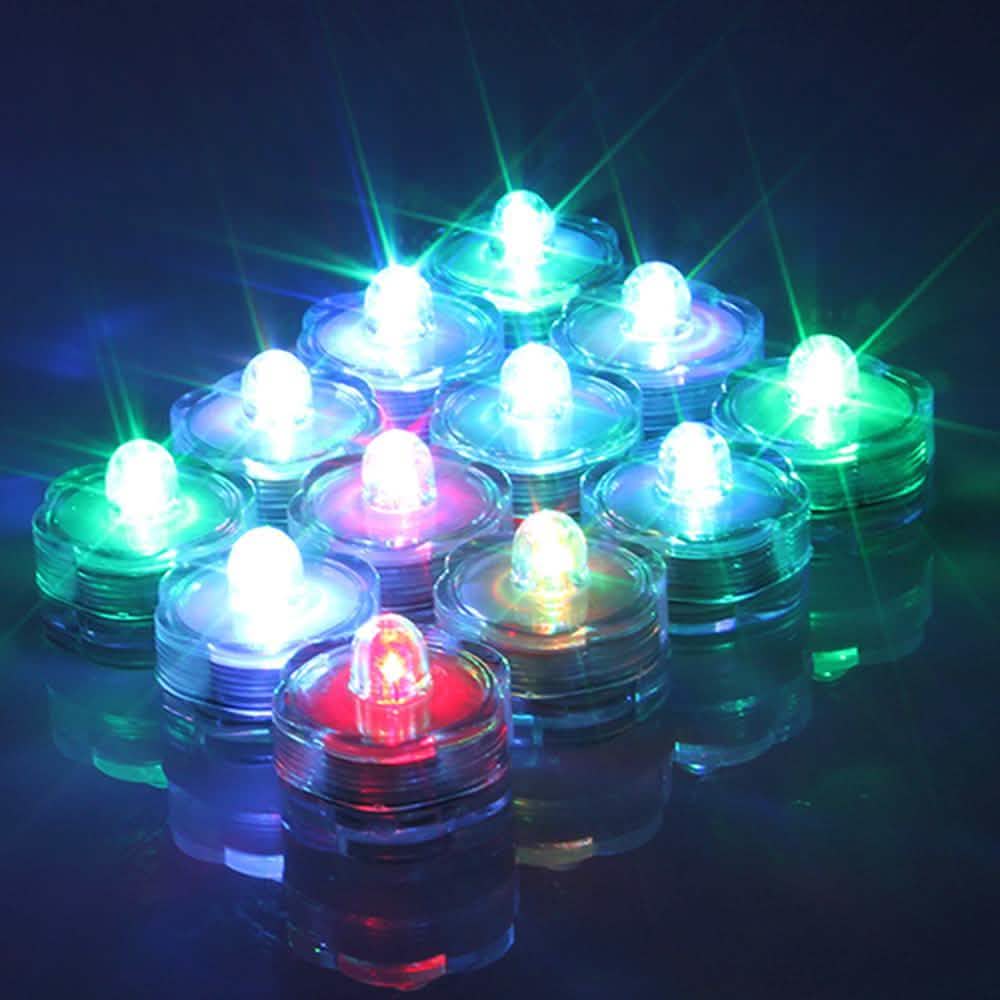 Lot de 24 : Bougie chauffe-plat submersible à LED RVB