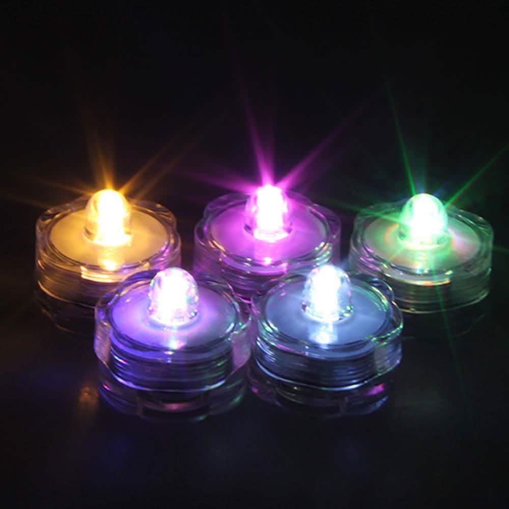 Lot de 24 : Bougie chauffe-plat submersible à LED RVB