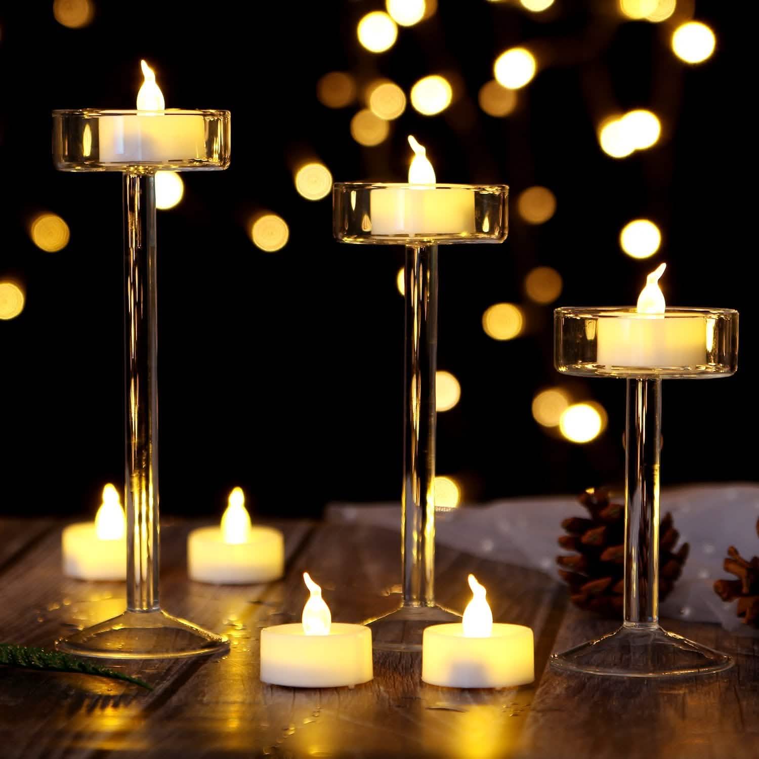 Lot de 24 : Bougies chauffe-plat LED blanc chaud