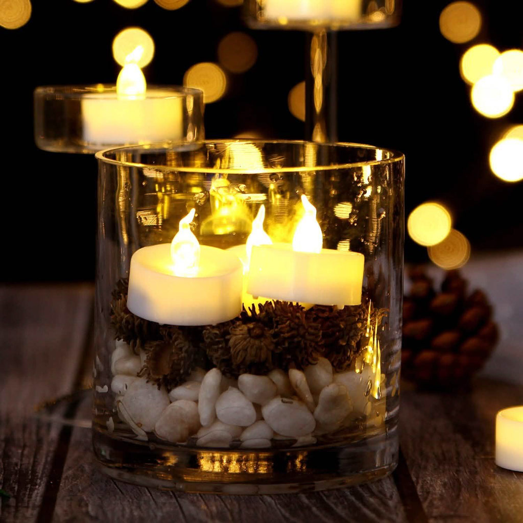 Lot de 24 : Bougies chauffe-plat LED blanc chaud