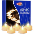 Lot de 24 : Bougies chauffe-plat LED blanc chaud