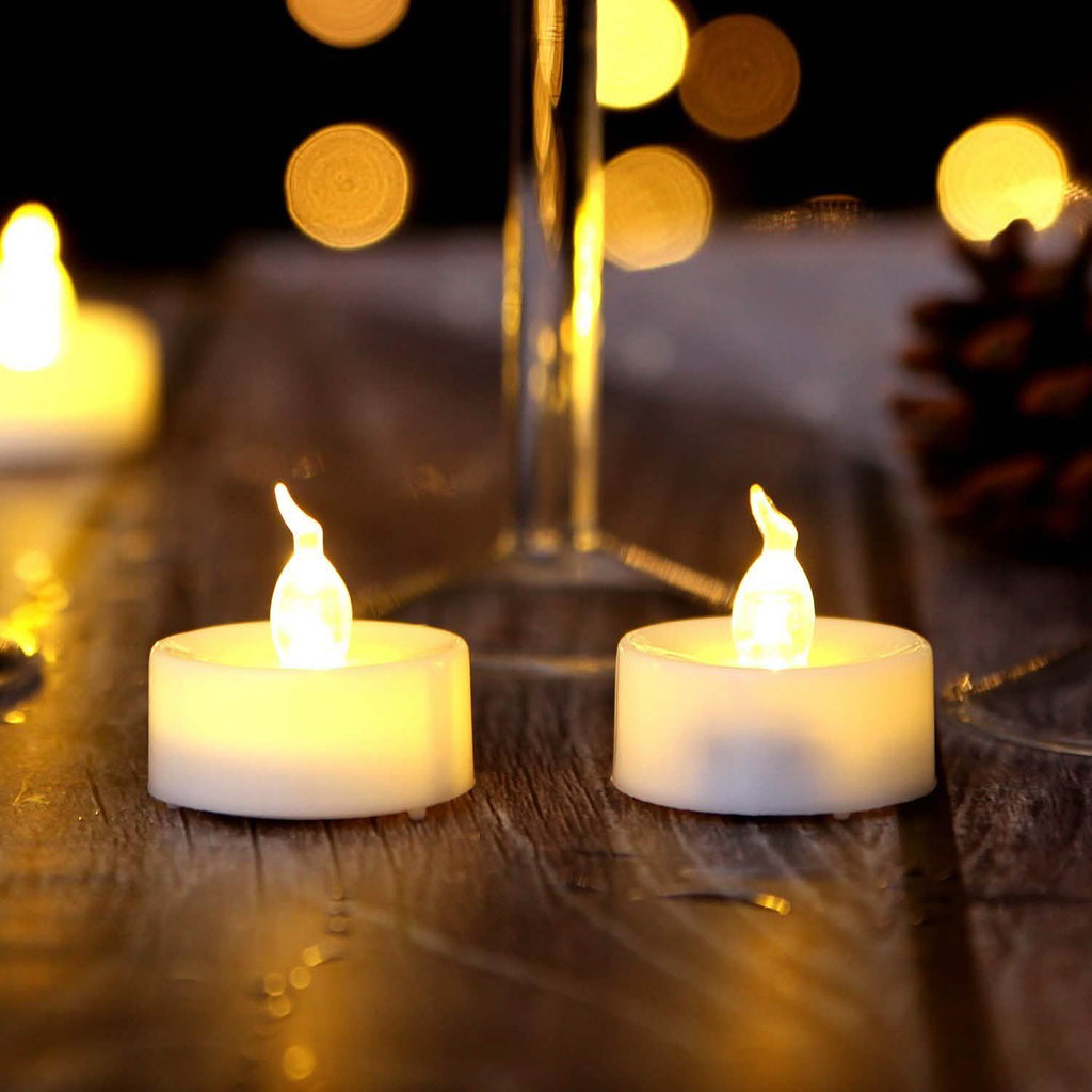 Lot de 24 : Bougies chauffe-plat LED blanc chaud