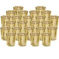 Bougeoirs photophores en verre mercurisé doré, lot de 24 pièces
