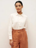 Chemise 100 % lin boutonnée sur le devant avec ourlet allongé JOVAN