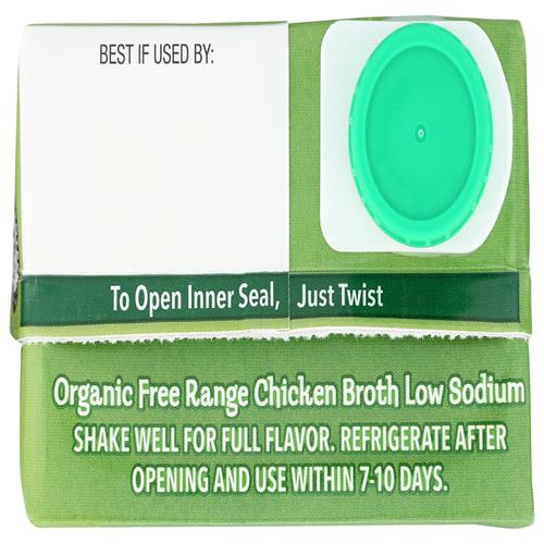 Bouillon de poulet biologique fermier à faible teneur en sodium Pacific Foods, 946 ml