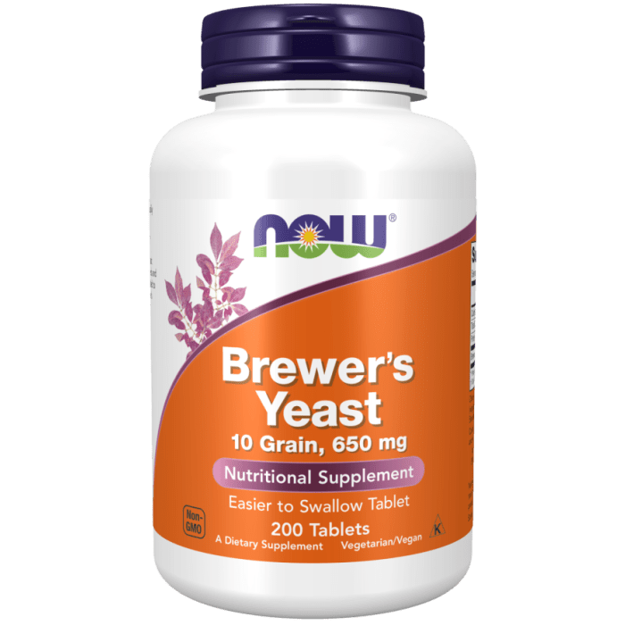 Now Foods Levure de bière 650 mg 200 comprimés - 2410