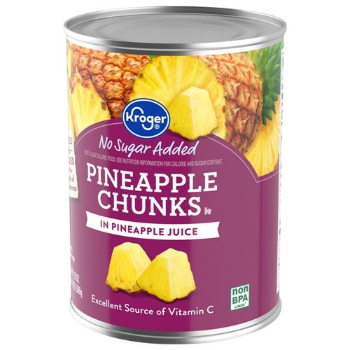 Ananas en morceaux dans du jus d'ananas Kroger 567 g