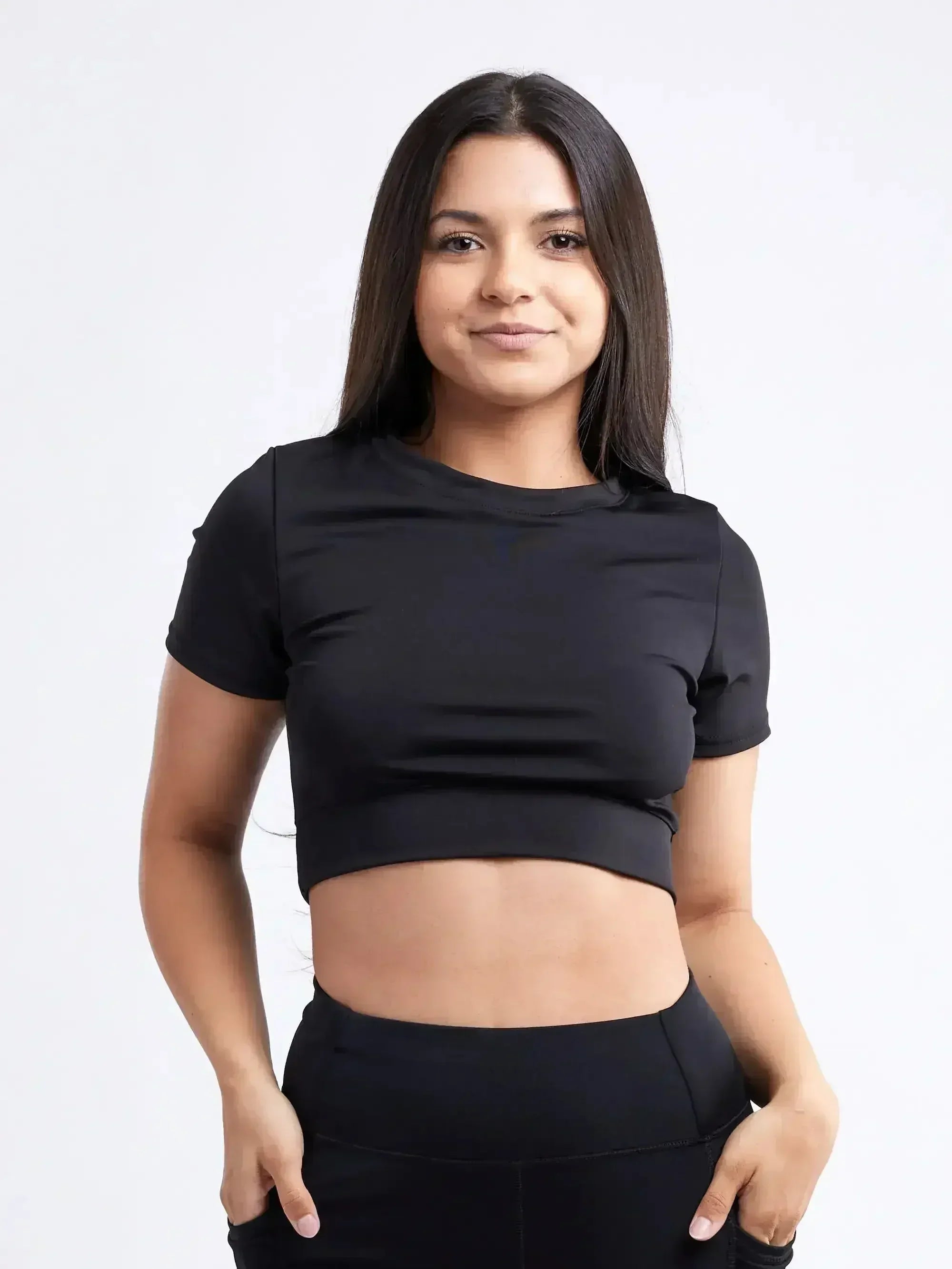 Haut court léger à manches courtes pour femme – Sport et quotidien