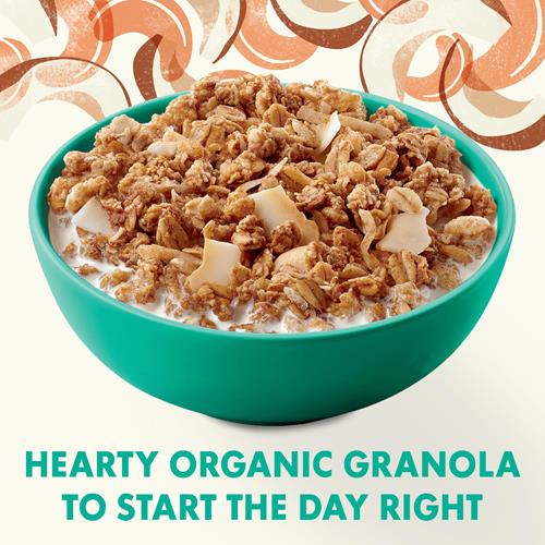Cascadian Farm Granola biologique sans sucres ajoutés, céréales noix de cajou et noix de coco, sachet refermable, 311 g.