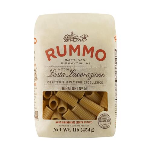 Pâtes Rigatoni N.50 Rummo - Pâtes Rigatoni, Pâtes Italiennes en Tube, Pâtes Tréfilées au Bronze, Pâtes Sèches, Pâtes de Blé Dur - 340g (Paquet de 1)