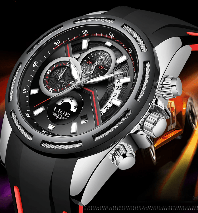 Montre moderne étanche pour homme avec bracelets en caoutchouc Montres multifonctions Design unique Cadeau parfait