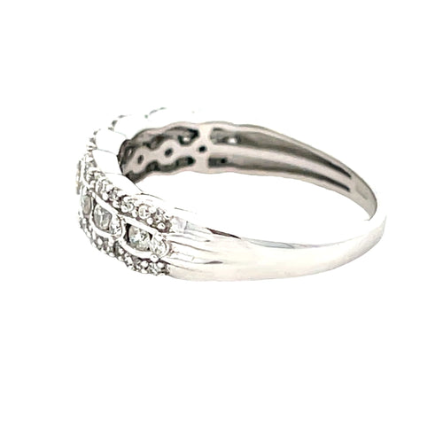 .50ct Diamond Wedding Band Ring 14KT White Gold