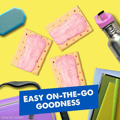 Pâtisseries à toaster Pop-Tarts, aliments pour le petit-déjeuner, collations pour enfants, Pop-Tarts givrés citron-myrtille émiettés, boîte de 382 g (8 Pop-Tarts)