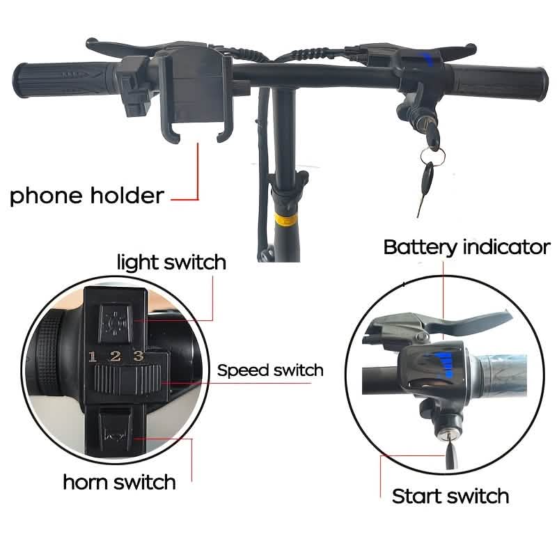 Vélo électrique pliant 14" 48V Léger E-Bike Charge 150 kg 30 km/h Autonomie 45 km