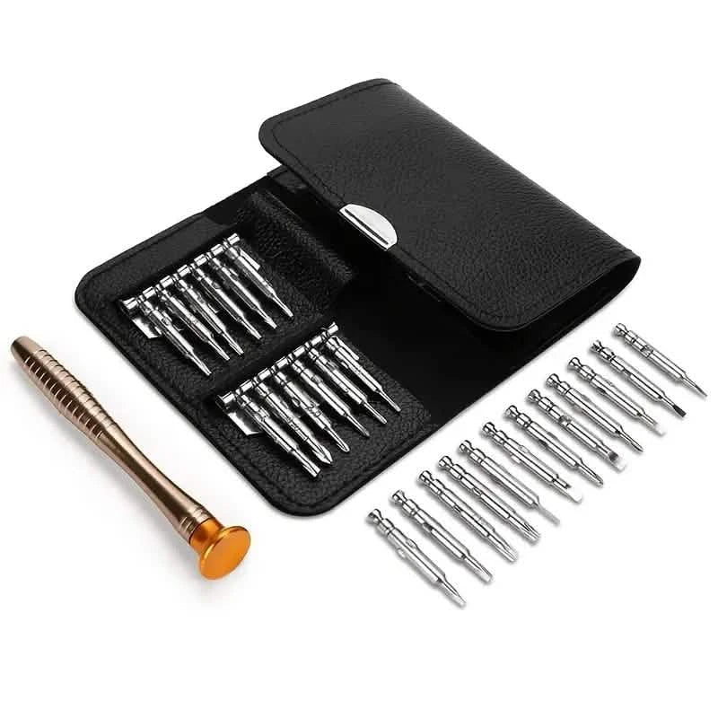 Kit de réparation d'outils de précision de 25 pièces avec étui en cuir
