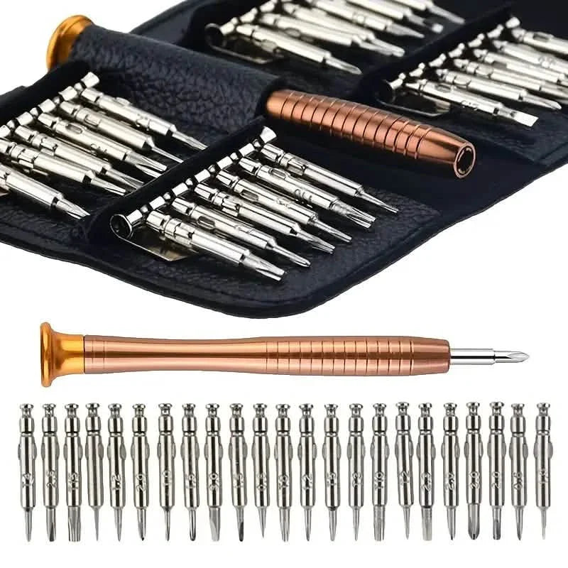 Kit de réparation d'outils de précision de 25 pièces avec étui en cuir