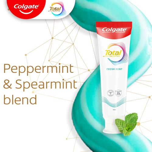 Dentifrice Colgate Total Bande Menthe Fraîche, Dentifrice Gel Menthe, Tube de 145 g