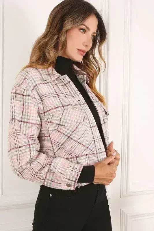 Veste courte à carreaux