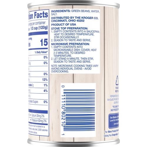 Kroger Haricots verts entiers 411 g