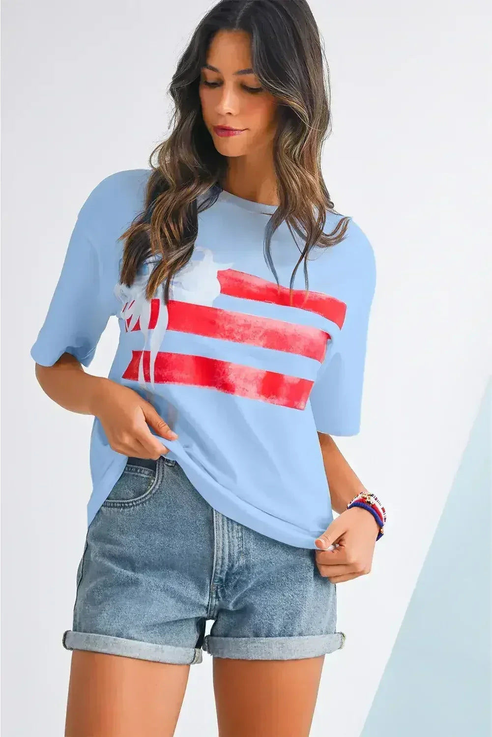 T-shirt col rond graphique White Flag Bow