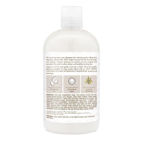 Sheamoisture Shampoo Hydratation Quotidienne 100% Huile de Coco Vierge Pour Tous Types de Cheveux Sans Sulfates 384 ml