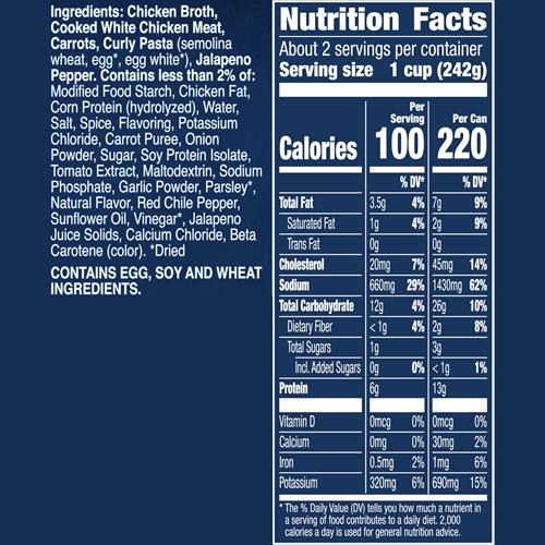 Progresso Soupe épicée aux nouilles de poulet et jalapeno, 18.5 oz