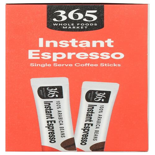 Whole Foods Market, Espresso Instantané, Torréfaction Foncé, 25 Bâtonnets de Café à l'Unité, 75 g