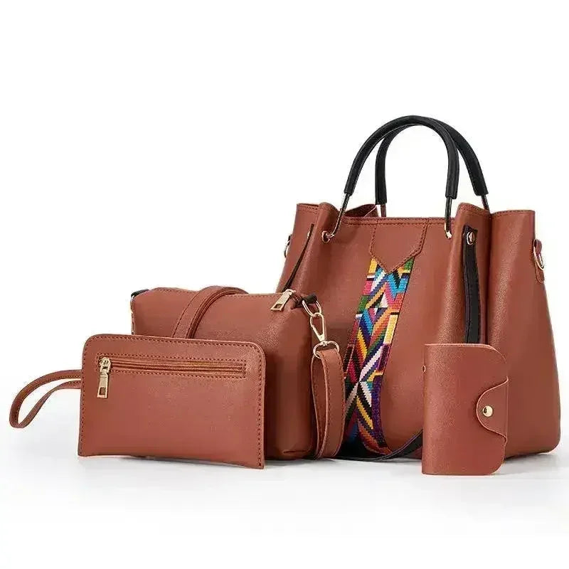 Sac à main quatre pièces en PU tendance pour femmes