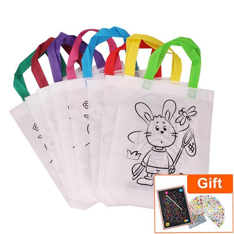 6 sacs anti-stress écologiques pour enfants, sac de graffitis pour jardin d'enfants, pour peinture à la main pour enfants