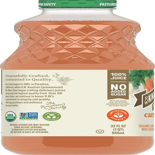 Rw Knudsen, Carotte Gingembre Curcuma Biologique, 946 ml