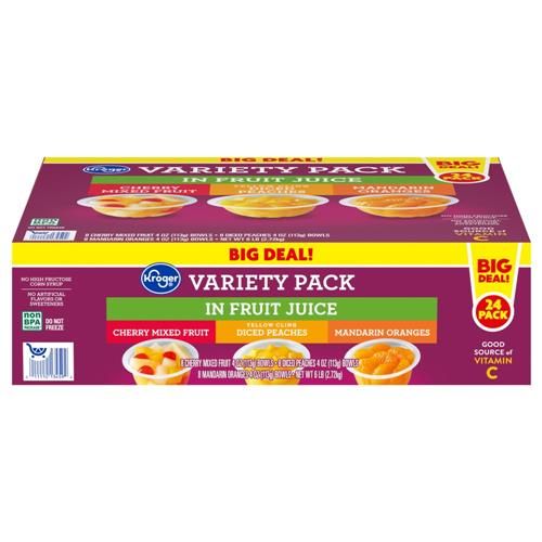 Kroger Coupelles de fruits saveurs assorties paquet de 24 / 113 g