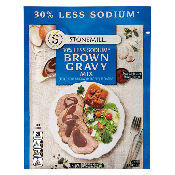 Stonemill Mélange de sauce brune à teneur réduite en sodium, 24 g