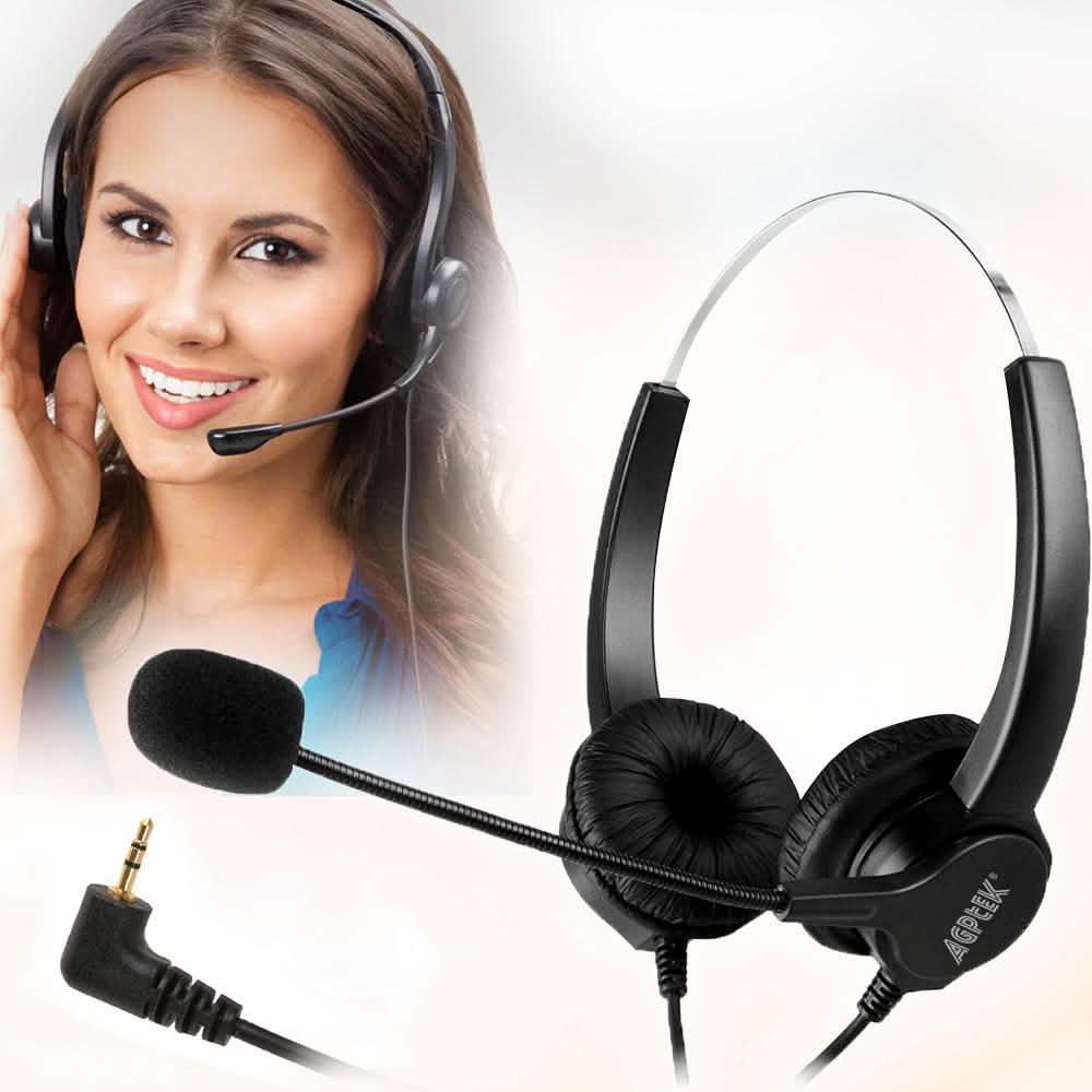 Casque double 2,5 mm pour téléphones sans fil