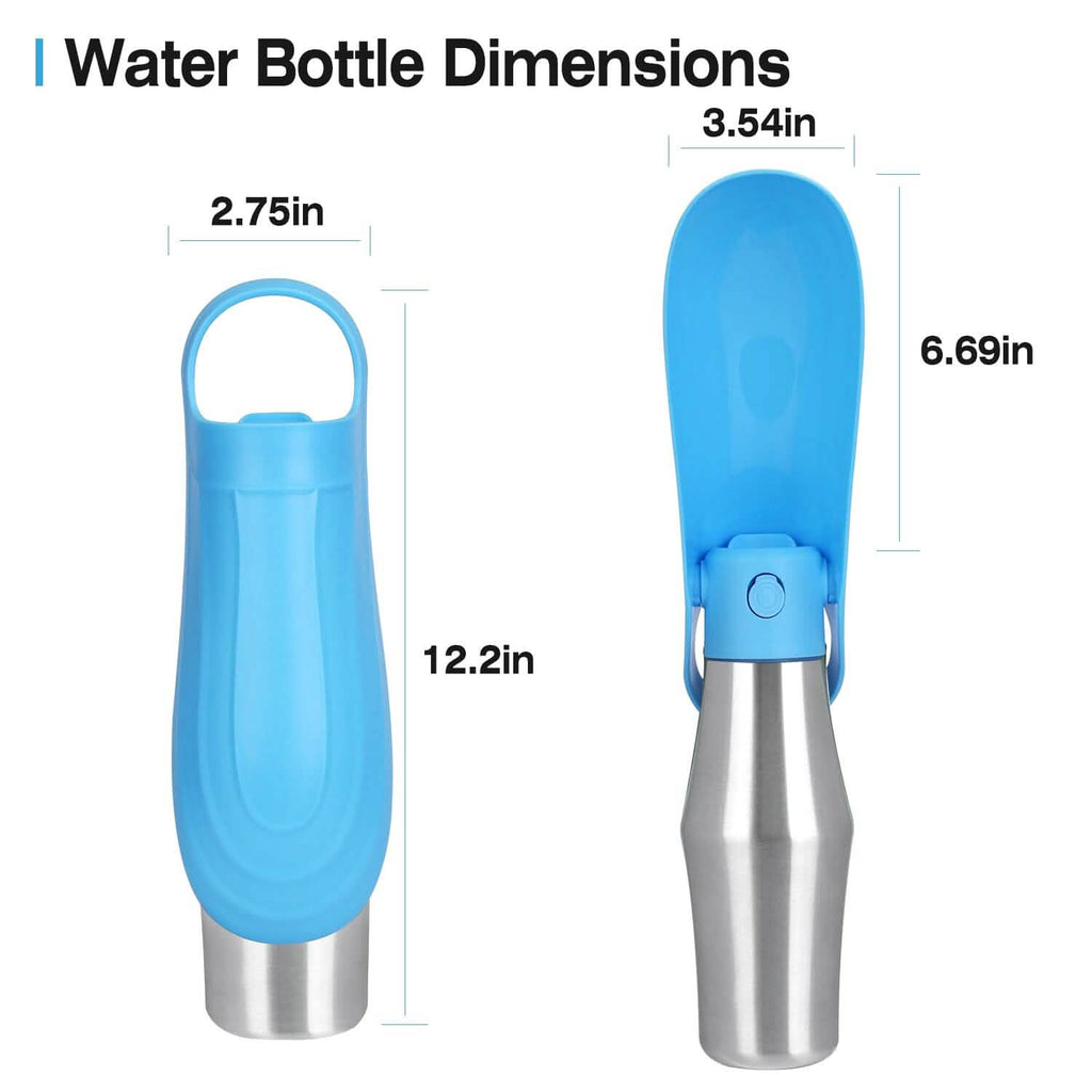 Distributeur d'eau portable en acier inoxydable pour chien, 750 ml, anti-fuite